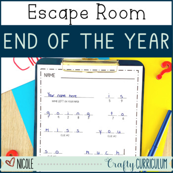 Preview of Summer Escape Room | Escape the School | First Grade Escape Room | Kindergarten