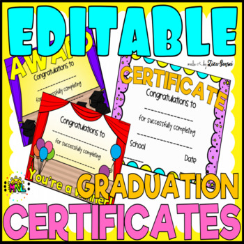 Preview of Editable And Printable End of The Year Graduation And Awards Pack