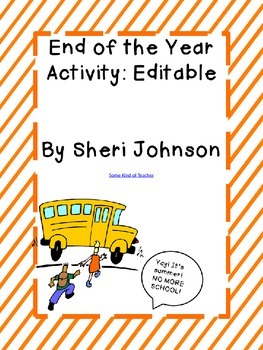 Preview of Editable End of Year Activity