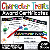 Editable End of Year Awards | Character Trait Awards w/ Di
