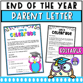 Editable End of Year Party Letter to Parents | Graduation 