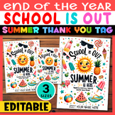 Editable End of Year Summer Gift Tags Teachers | Schools O
