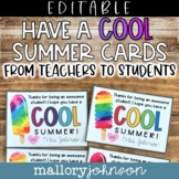 Editable End of the School Year Cards