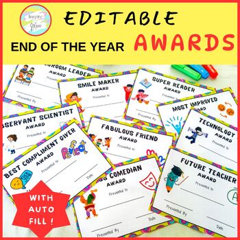 Editable End of the Year Awards | Class Superlatives Certificates