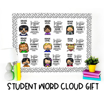 Preview of Editable Student Word Cloud | End of Year Teacher Goodbye Gift