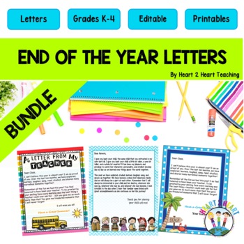 Preview of Editable End of the Year Letter to Students & Parents From Teacher Last Day Note
