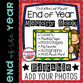 Preview of Editable Memory Book for End of the Year 