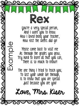 s kindergarten printables of TpT Editable Year Hillary  End Kiser by  the Poem