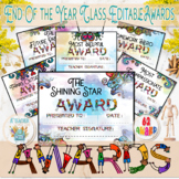 Editable End of the Year Watercolor Classroom Awards -Cert