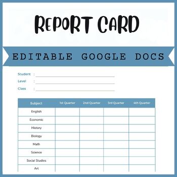 Preview of Editable End of year Teacher Report card Appreciation Template | Google Docs