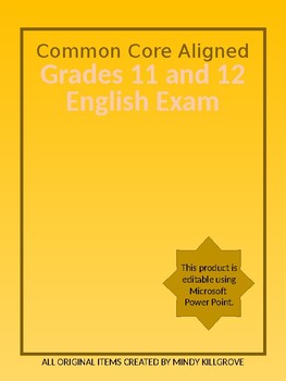 Preview of Distance Learning: Editable English 11 and 12 Final Exams (Common Core Aligned)