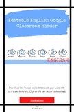 Editable English Google Classroom Header