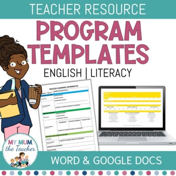 Preview of Editable English Teacher Program | Lesson Plan Templates | Google Docs