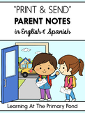 Parent Notes Pack in English and Spanish