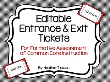Preview of Editable Entrance & Exits Slips