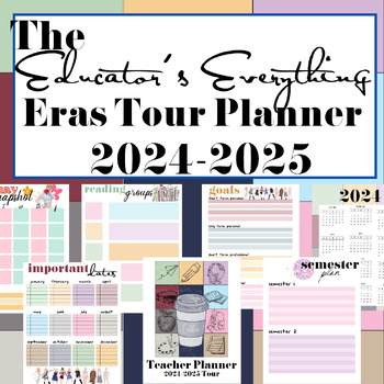 Preview of Editable Eras Tour 2024-2025 Educator Planner