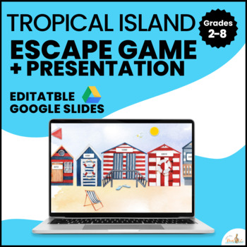 Preview of Editable Escape Game and Google Slides Template - Tropical Island Edition