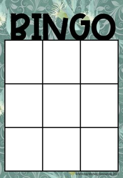 Editable Eucalyptus themed Bingo Game Template - Distance Learning