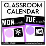 Editable Events Calendar Set for the Upper Grades
