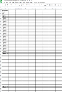 Editable Excel Attendance Sheets and Paper Gradebook by Puzzles Are Us