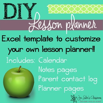 Preview of Editable Excel Lesson Planbook template for Middle and Secondary Teachers