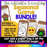 Editable, Exciting Seasonal Games for Sight Words, Letters