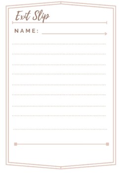 Preview of Editable Exit Slip Template