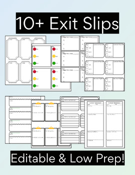 10+ Editable Exit Slips Templates by SimplifyingTeaching | TPT