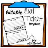 Editable Exit Ticket Template