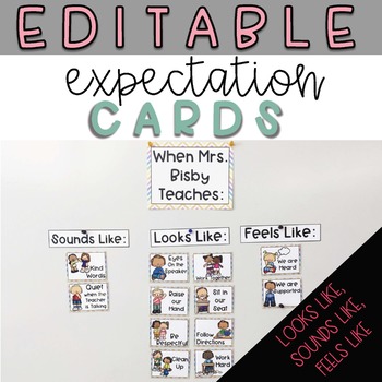 Preview of Expectation Cards - Editable