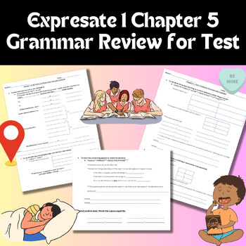 Preview of Editable Expresate 1 Ch. 5 Review for test, Stem changes, poss adjectives, estar