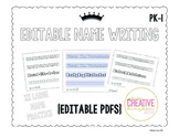 Editable Extra Extra Large First Name Writing Practice - PK-1