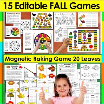 Preview of Editable FALL Sight Word Games Auto Fill By Typing Once 12 Autumn Activities