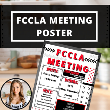 Preview of Editable FCCLA Meeting Poster [FACS, FCS]