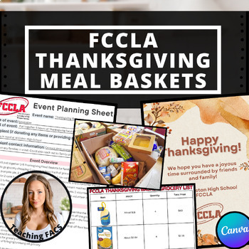 Preview of Editable FCCLA Thanksgiving Food Basket Bundle [FACS, FCS, FCCLA]