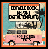 Editable FICTION Book Report PPT TEMPLATE , upper elementa