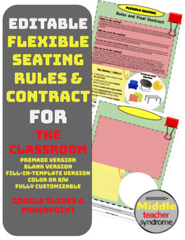 Preview of Editable FLEXIBLE SEATING Rules and Contract