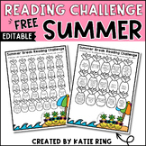 Editable FREE Summer Reading Challenge - Summer Break Acti