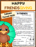 Editable | FRIENDSGIVING | Thanksgiving Party | Parent Note