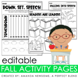 Editable Fall Articulation and Language Pages