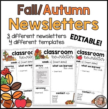 Preview of Editable Fall/Autumn Newsletters | Simple Modern Boho