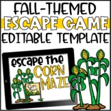Fall Escape Room Editable Template - Escape the Corn Maze