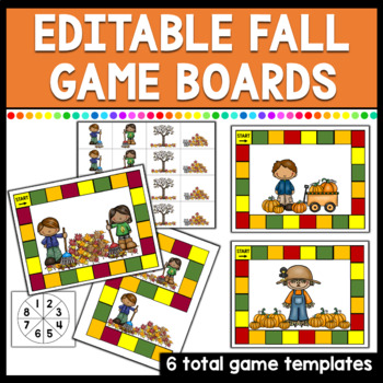 Editable Fall Game Board Templates By Joyful 4th Tpt