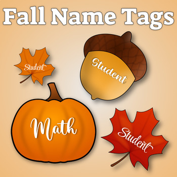 Preview of Editable Fall Name Tags - Bundle