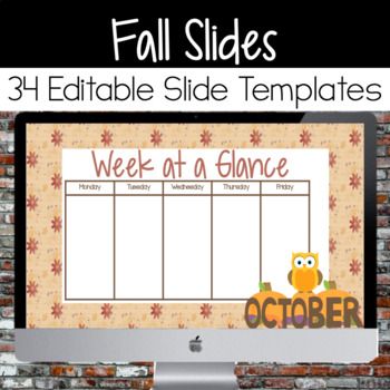 Preview of Editable Fall Slide Templates