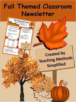 Editable Fall Themed Classroom Newsletter by Guided Teacher Store