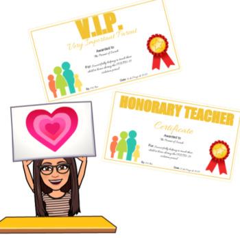 Preview of Editable_Family Certificates_COVID-19_Distance Learning