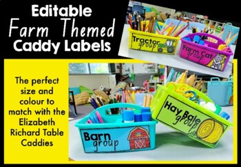 Editable Farm themed Table Caddy Labels by Miss Furnell's Creations