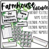 Editable Farmhouse Classroom Decor - Birthday Posters, Tab