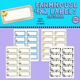 Editable Farmhouse Country labels 4x2